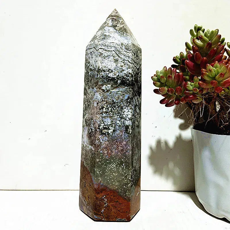 Ocean Jasper Druzy Tower