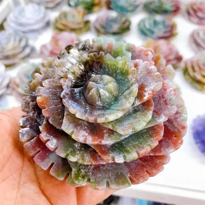 Ocean Jasper Flower Crystal Carving