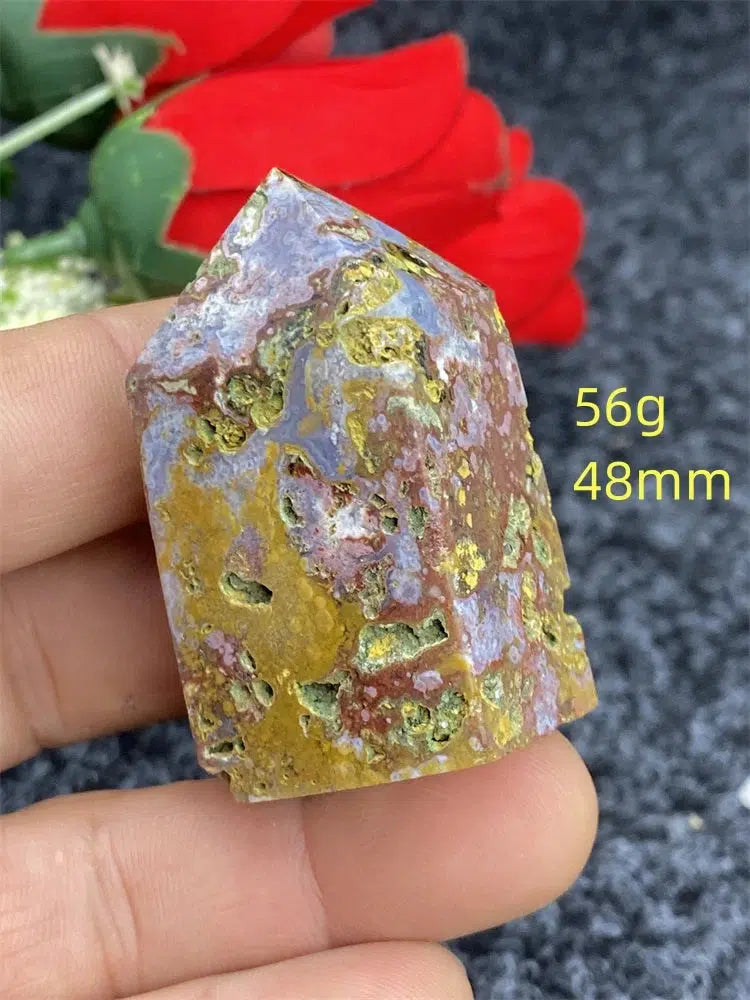 Ocean Jasper Four Side Crystal Tower