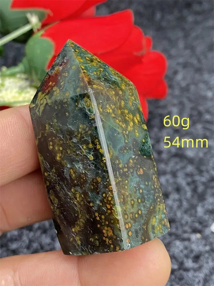 Ocean Jasper Four Side Crystal Tower