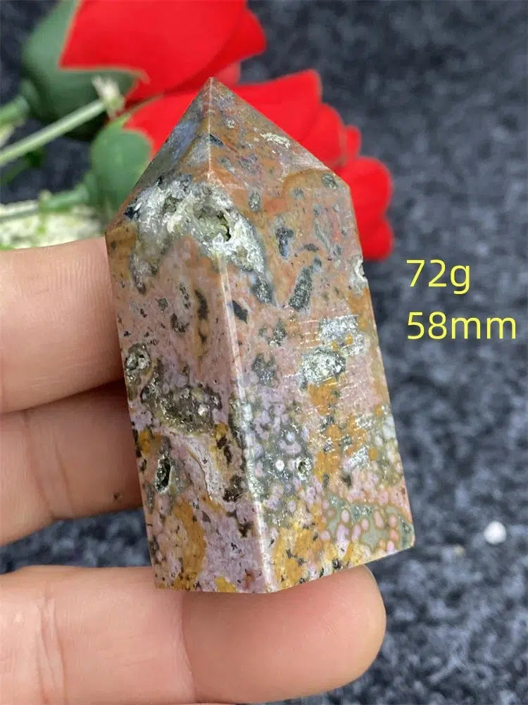 Ocean Jasper Four Side Crystal Tower