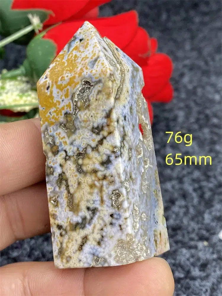 Ocean Jasper Four Side Crystal Tower