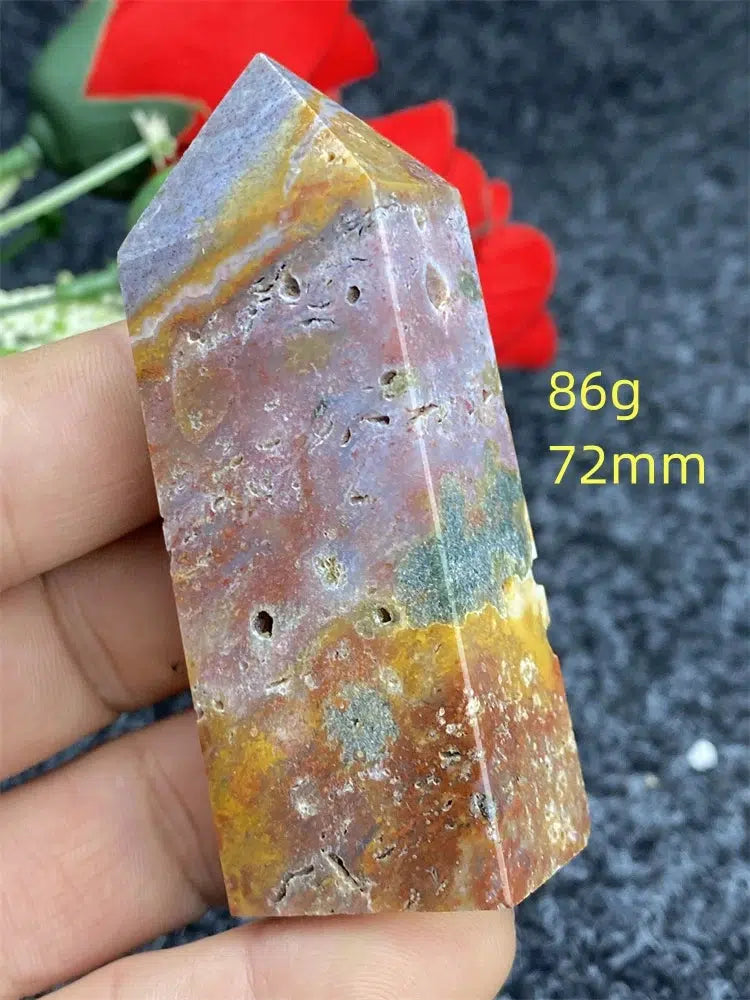 Ocean Jasper Four Side Crystal Tower