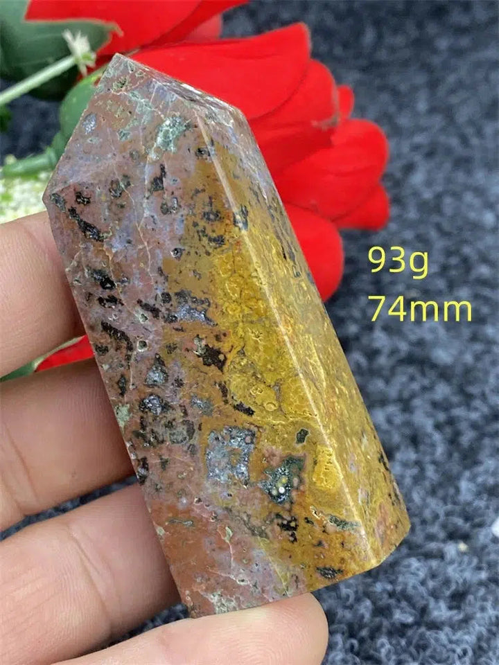 Ocean Jasper Four Side Crystal Tower