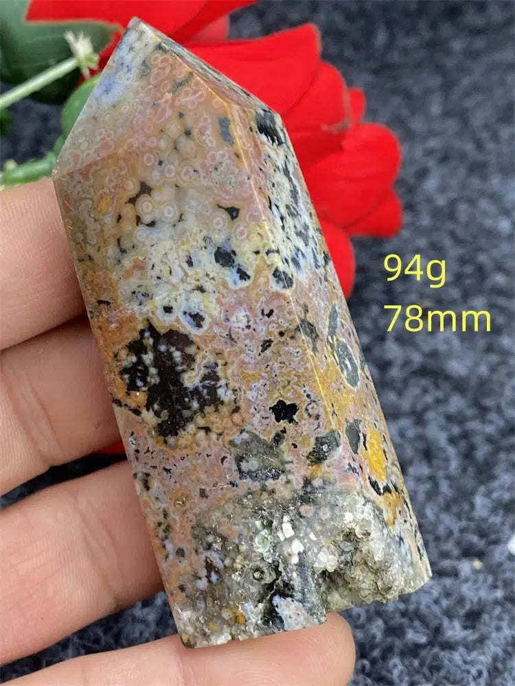 Ocean Jasper Four Side Crystal Tower