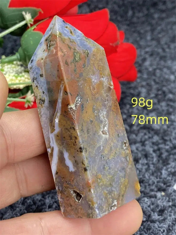 Ocean Jasper Four Side Crystal Tower