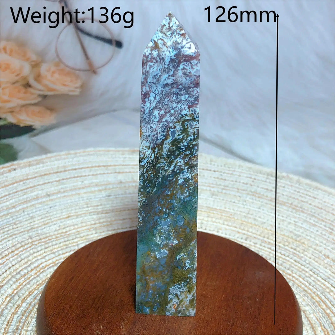 Ocean Jasper Moss Agate Druzy Tower