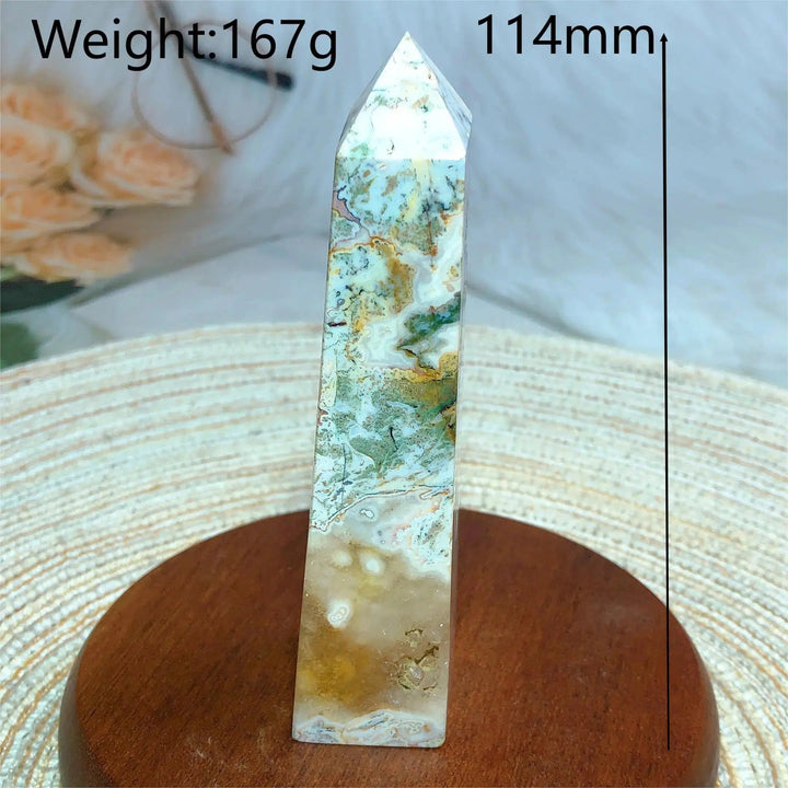 Ocean Jasper Moss Agate Druzy Tower