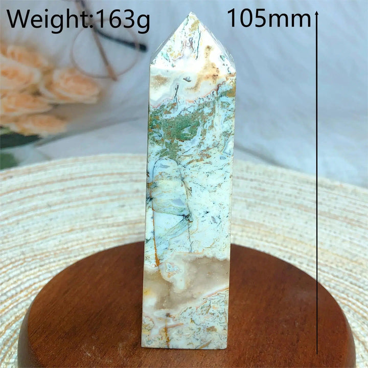 Ocean Jasper Moss Agate Druzy Tower