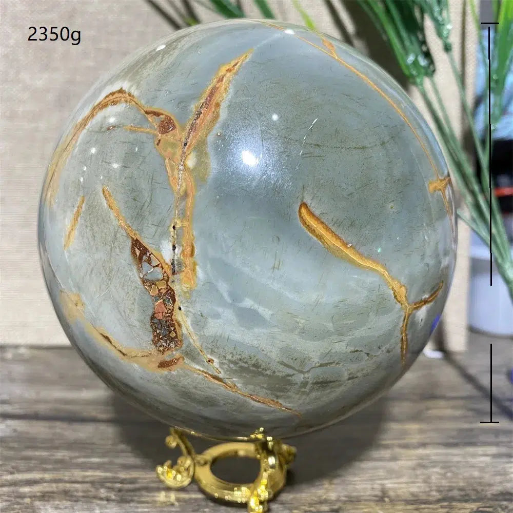 Ocean Jasper Polychrome Sphere + stand