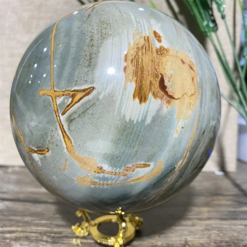 Ocean Jasper Polychrome Sphere + stand