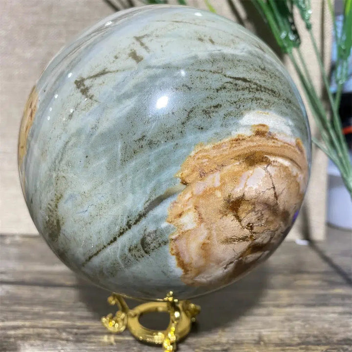 Ocean Jasper Polychrome Sphere + stand