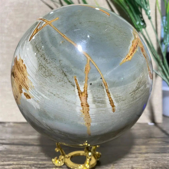 Ocean Jasper Polychrome Sphere + stand