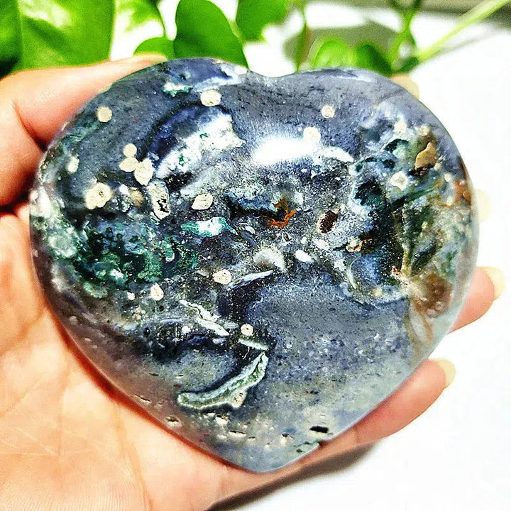 Ocean Jasper Puffy Heart