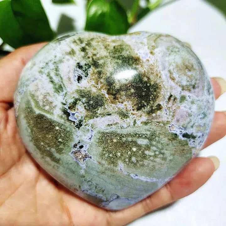 Ocean Jasper Puffy Heart