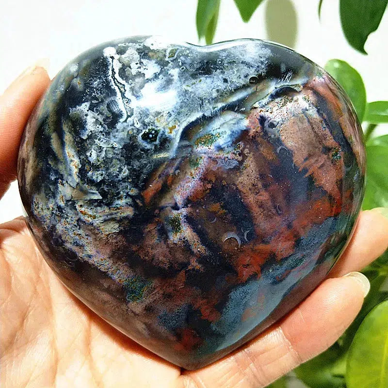 Ocean Jasper Puffy Heart