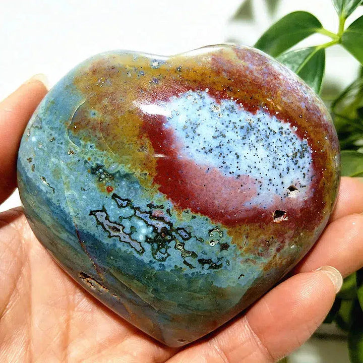 Ocean Jasper Puffy Heart