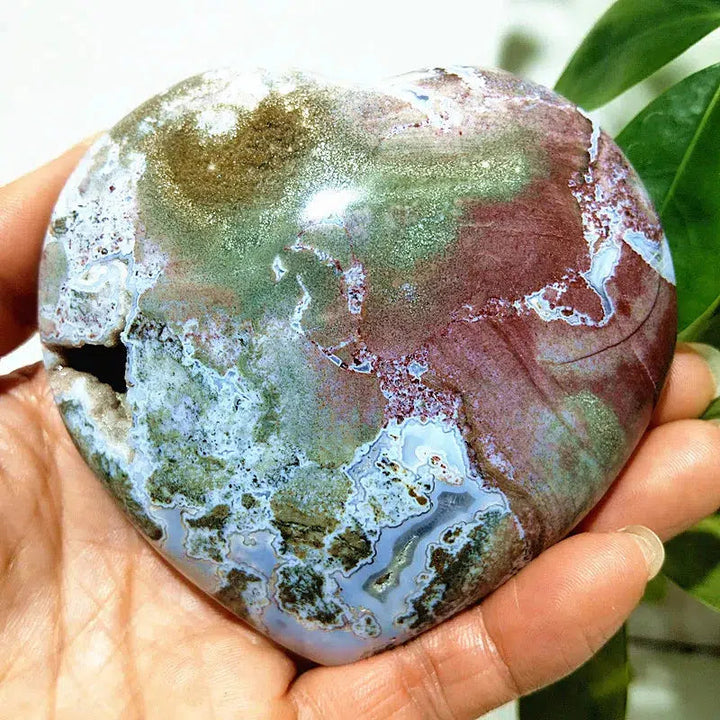 Ocean Jasper Puffy Heart