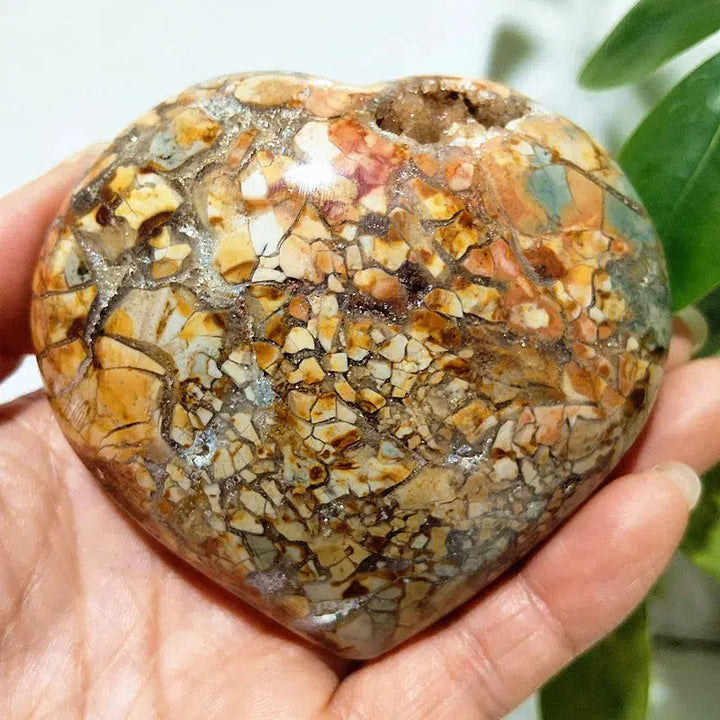 Ocean Jasper Puffy Heart