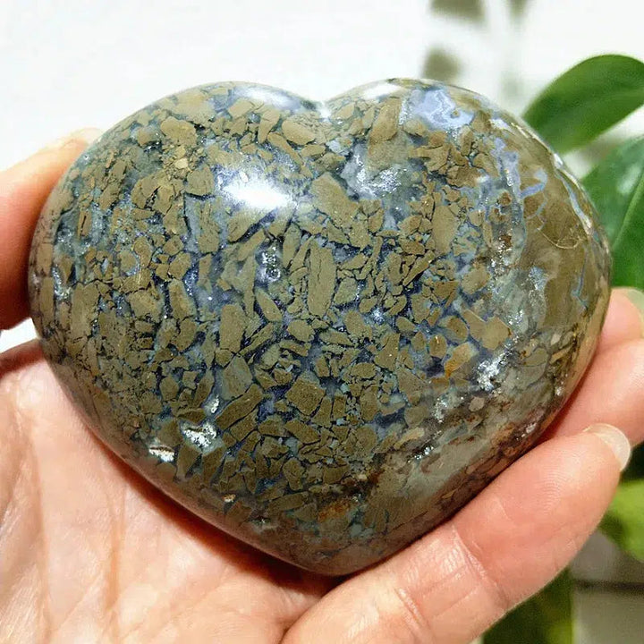 Ocean Jasper Puffy Heart