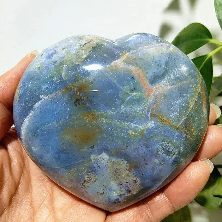 Ocean Jasper Puffy Heart