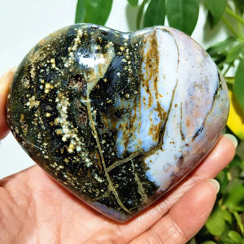 Ocean Jasper Puffy Heart