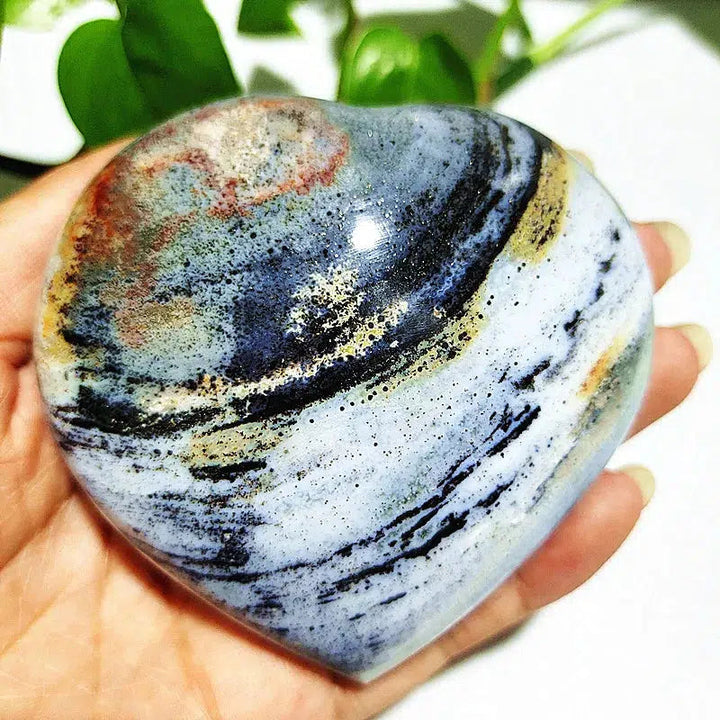 Ocean Jasper Puffy Heart