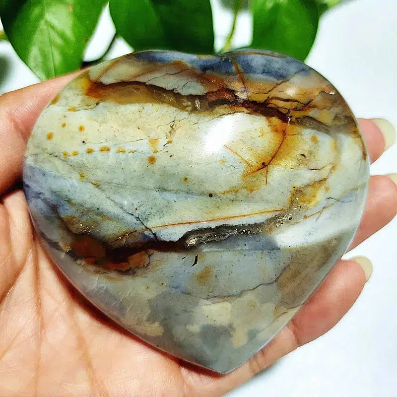 Ocean Jasper Puffy Heart