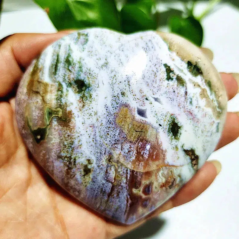 Ocean Jasper Puffy Heart