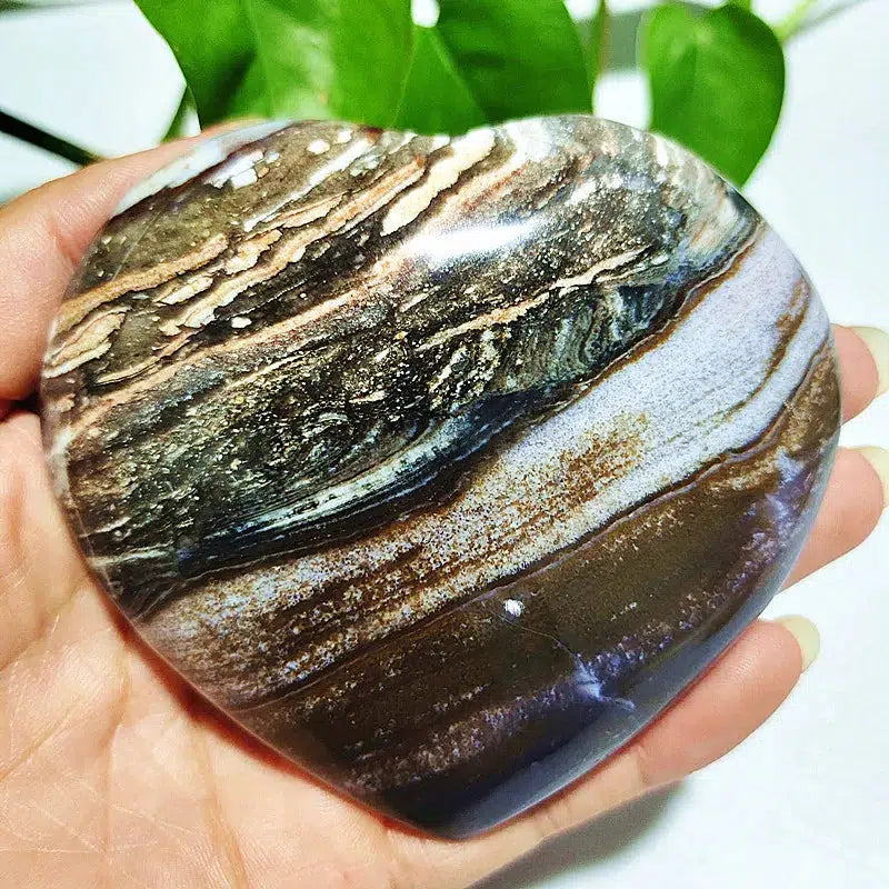 Ocean Jasper Puffy Heart