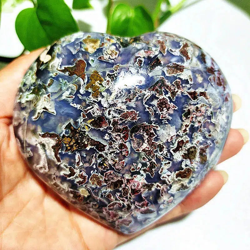 Ocean Jasper Puffy Heart