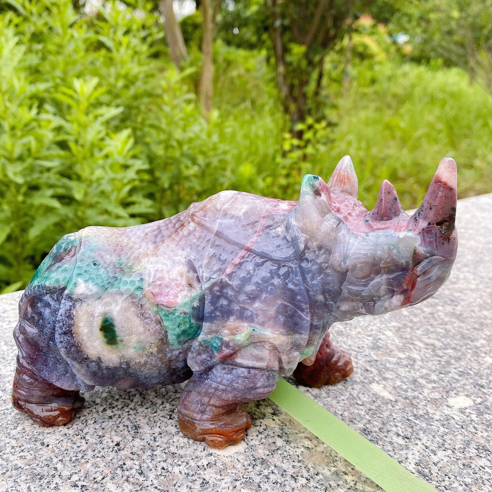 Ocean Jasper Rhinoceros Carving