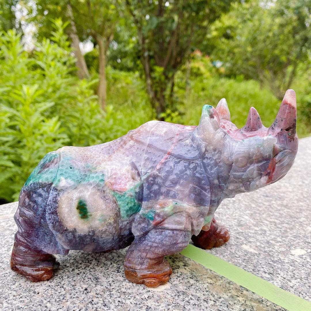 Ocean Jasper Rhinoceros Carving