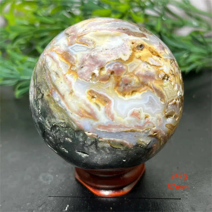 Ocean Jasper Sphere + Stand