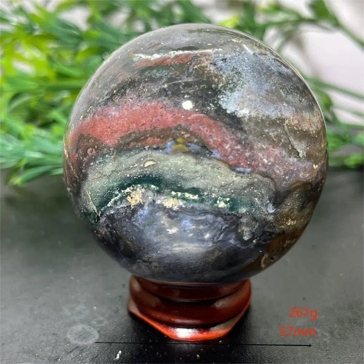 Ocean Jasper Sphere + Stand