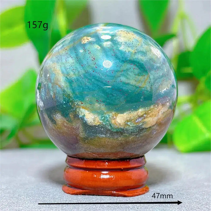 Ocean Jasper Sphere + Stand