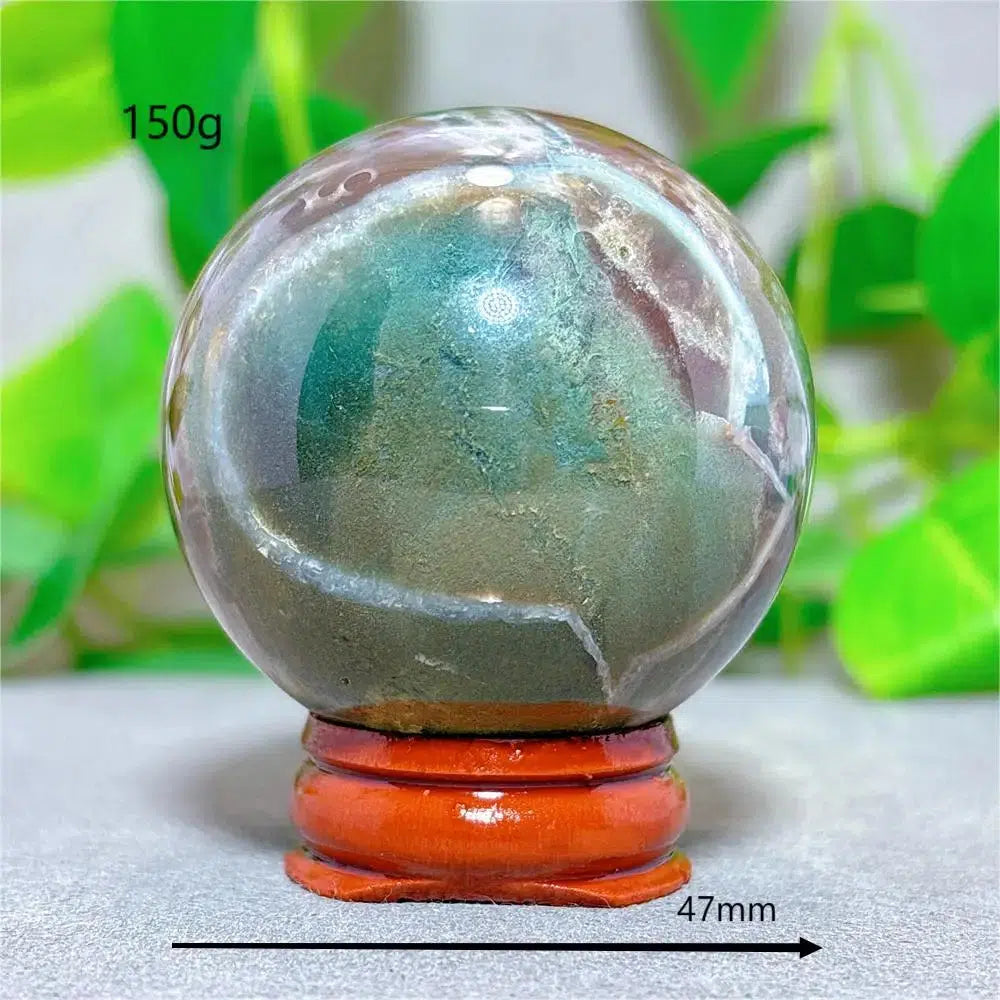 Ocean Jasper Sphere + Stand