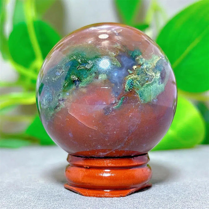 Ocean Jasper Sphere + Stand