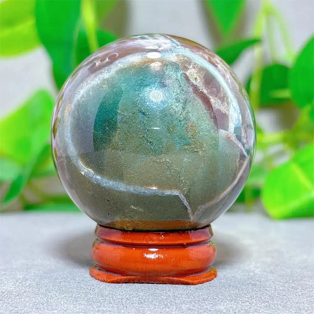 Ocean Jasper Sphere + Stand