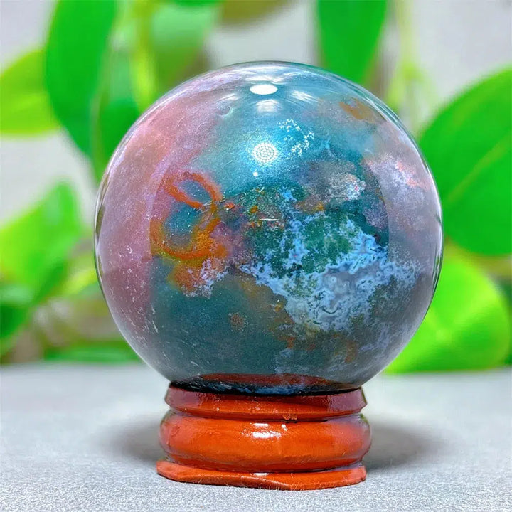 Ocean Jasper Sphere + Stand