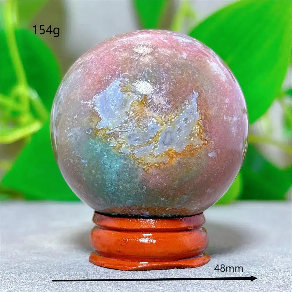 Ocean Jasper Sphere + Stand