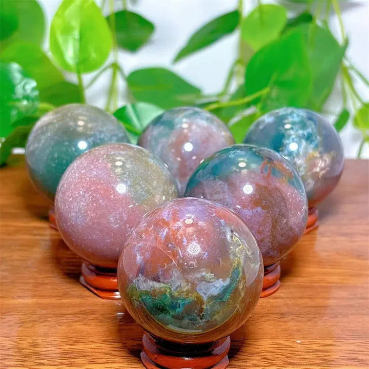 Ocean Jasper Sphere + Stand