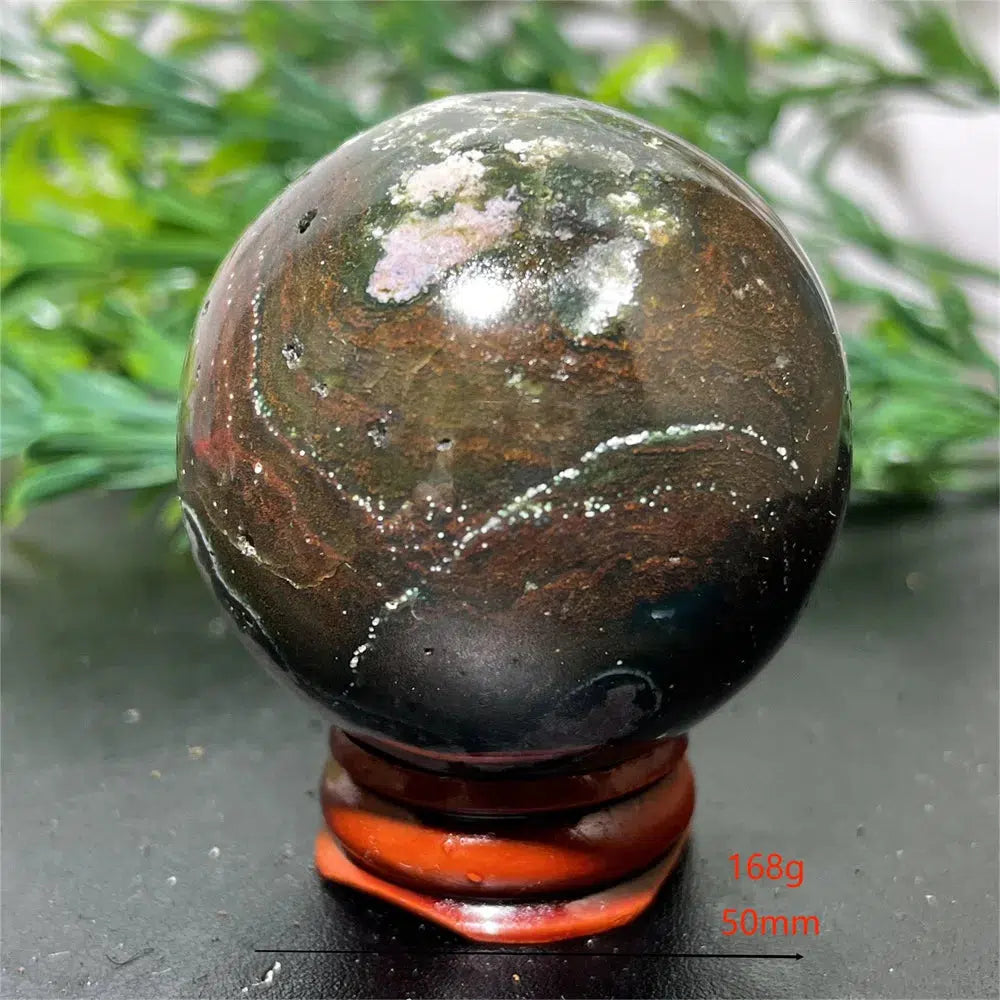 Ocean Jasper Sphere + Stand