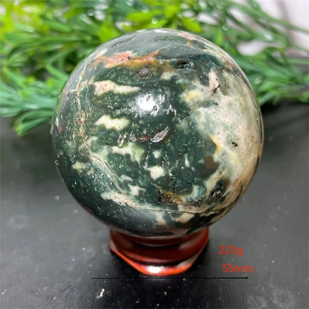 Ocean Jasper Sphere + Stand