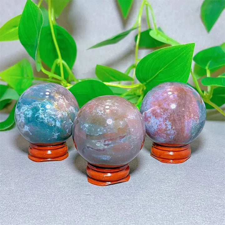 Ocean Jasper Sphere + Stand