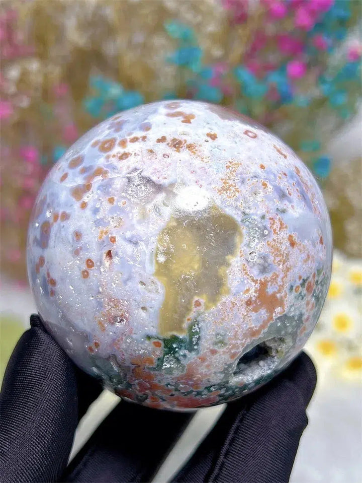 Ocean Jasper Sphere With Druzy