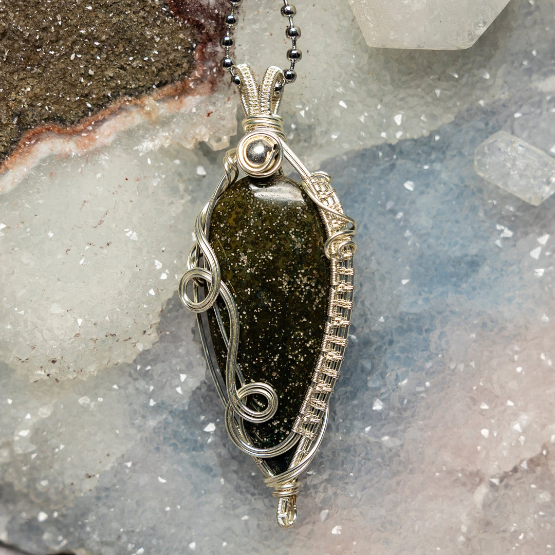 Ocean Jasper Wire Wrap Crystal Pendant #2-Wire Wraps-Crystal Destiny-Ocean Jasper-3.00"-Crystal Destiny