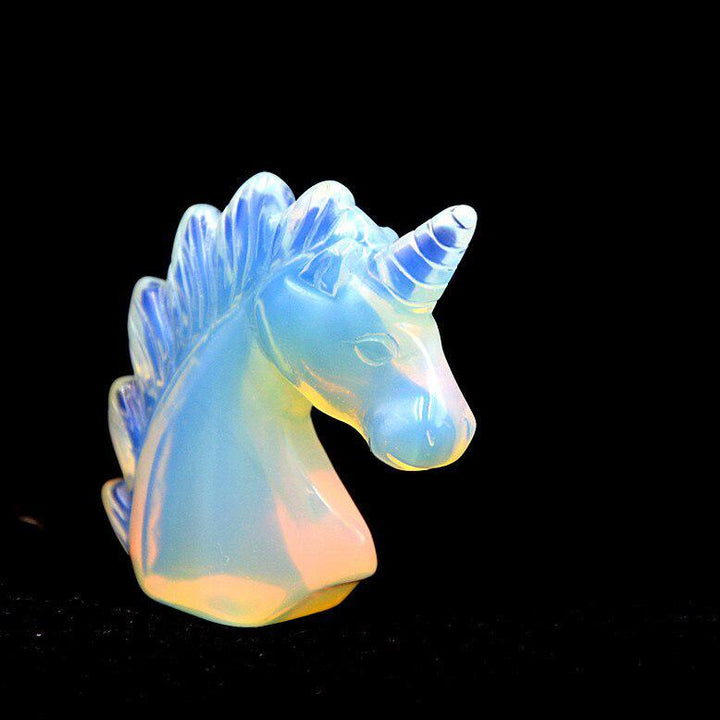 Opal Unicorn Hand Carved Crystal