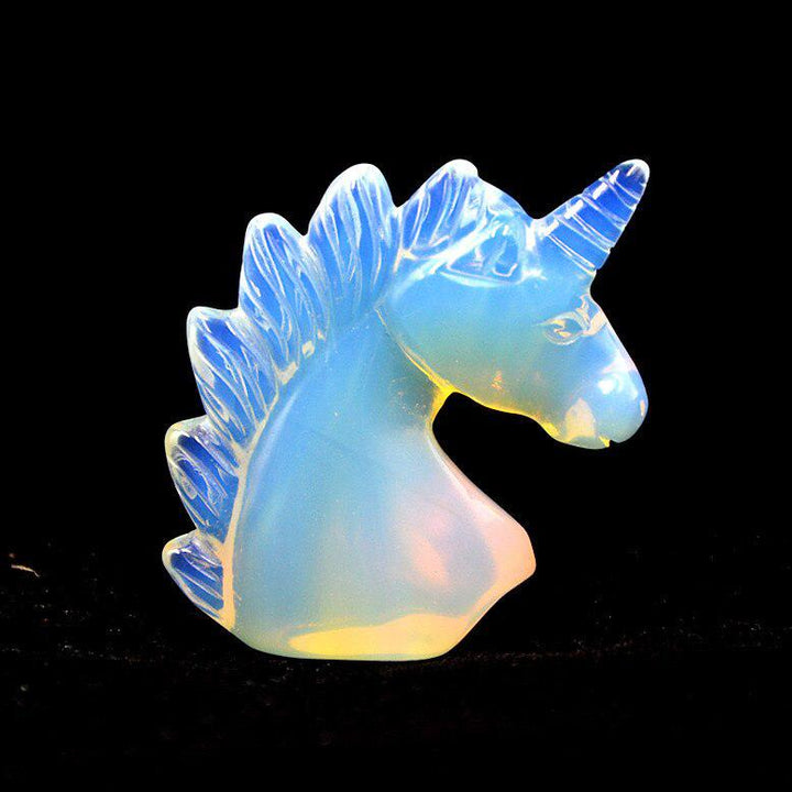 Opal Unicorn Hand Carved Crystal