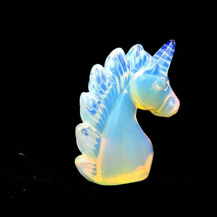 Opal Unicorn Hand Carved Crystal